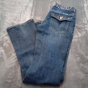 Cowgirl Tuff Women's Jeans Midnight Rocks Size 28 Embellished‎ Studded  Blind